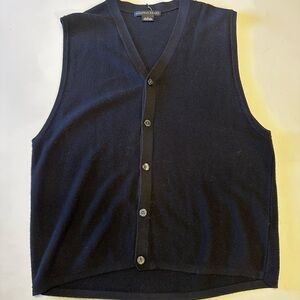 Geoffrey Beene Black Sleeveless Cardigan Sweater Vest